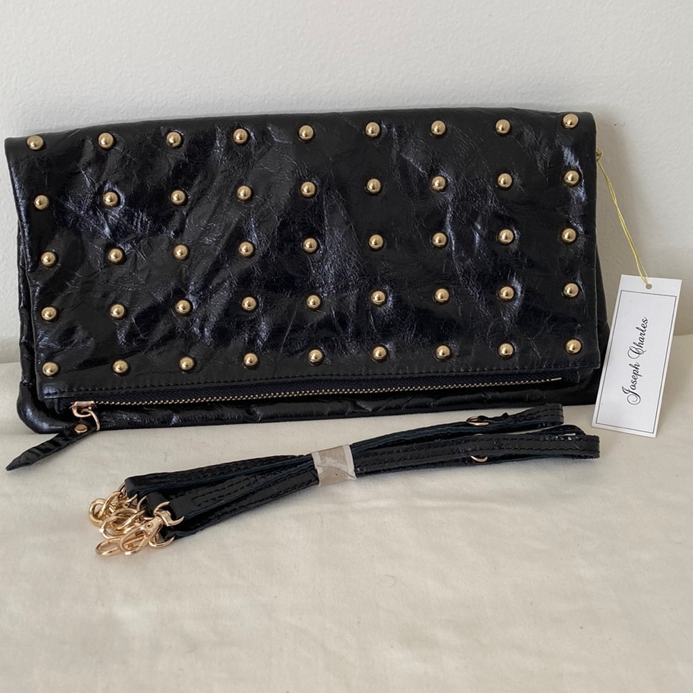 Joseph Charles Sussex Bag Convrtble Messenger Distressed Leather Gold-Plated NWT